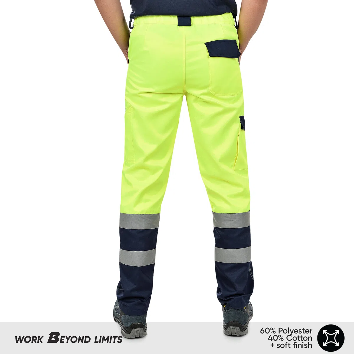 BWOLF Jinx - Pantalones de trabajo reflectantes, pantalones de seguridad, pantalones de trabajo, pantalones de verano, pantalones de trabajo para hombre