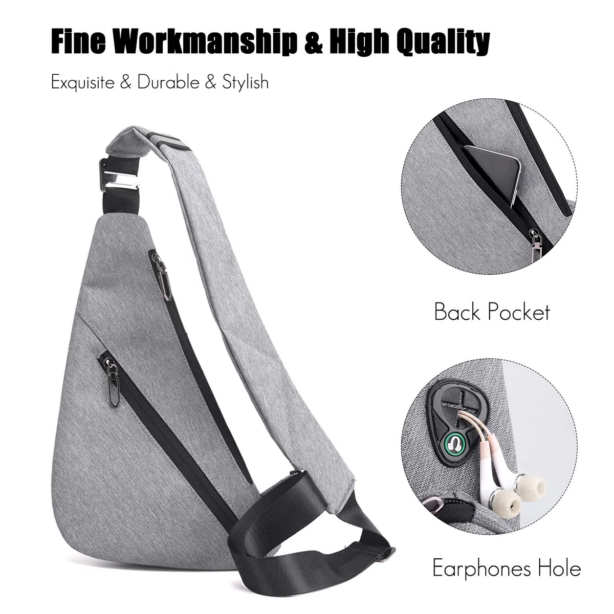 FANDARE Ultraligero Bolsos Cruzados Bandoleras Hombre Bolsa de Pecho Niño Sling Bag para Deportiva Viaje Ciclismo Hiking Camping Aptitud Casual Daypacks