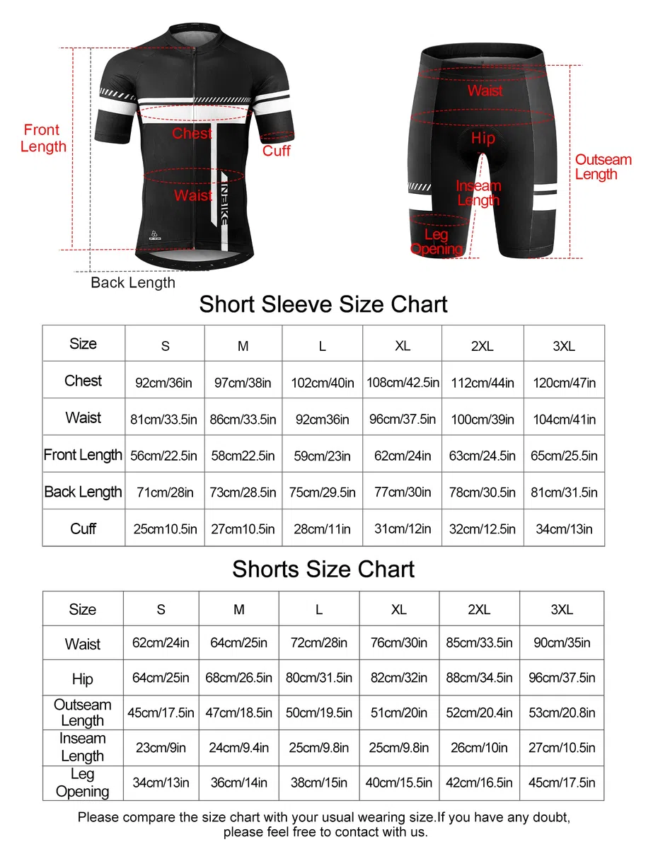 INBIKE Ropa de Ciclismo Hombre con Gel 3D Acogido Maillot + Culote Velo Hombre Transpirable y Antitranspirante Detalles Reflectantes C319