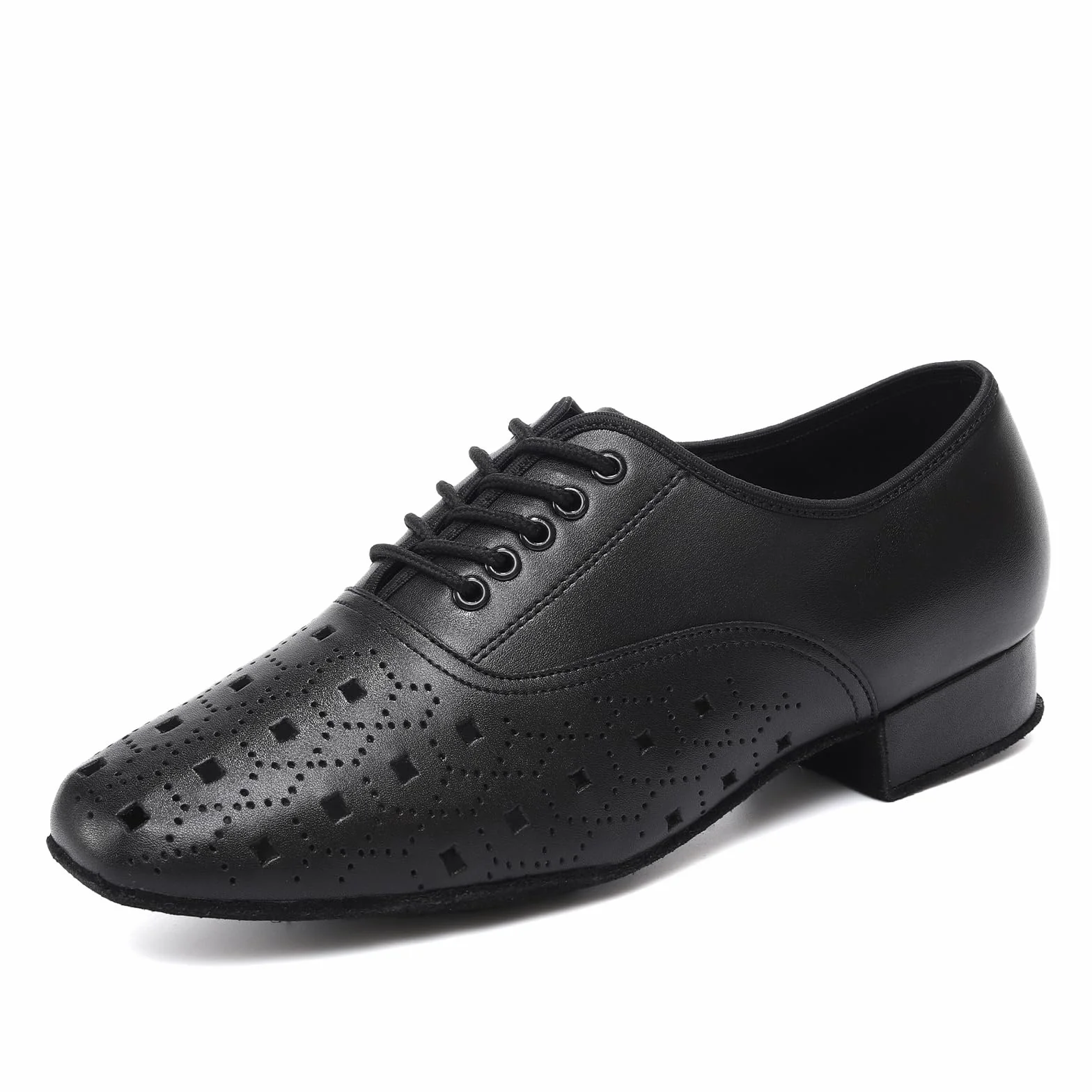 Zapatos de Baile Latino para Hombres Tacón Bajo Cordones Moderno Zapatos de Baile Práctic Tango Salsa Jazz