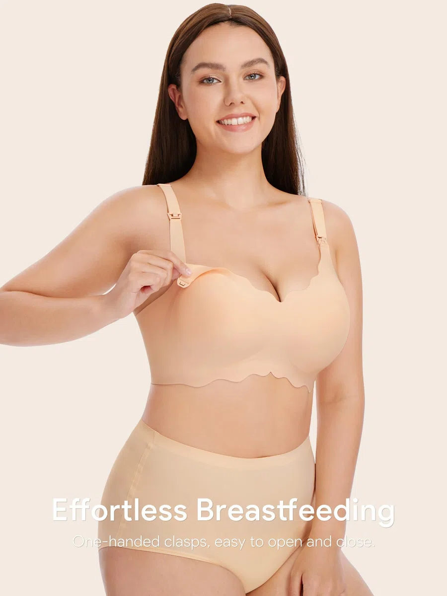 HBselect 3Pack Sujetador Lactancia de Maternidad, Sujetador de Lactancia Sin Costuras para Mujeres
