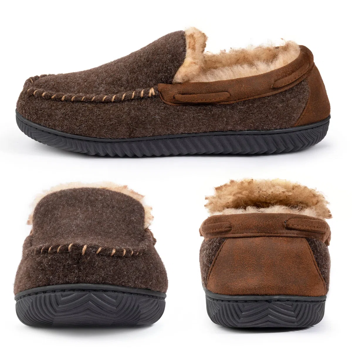 RockDove Hearthfire Zapatillas de espuma viscoelástica tipo mocasín para hombre