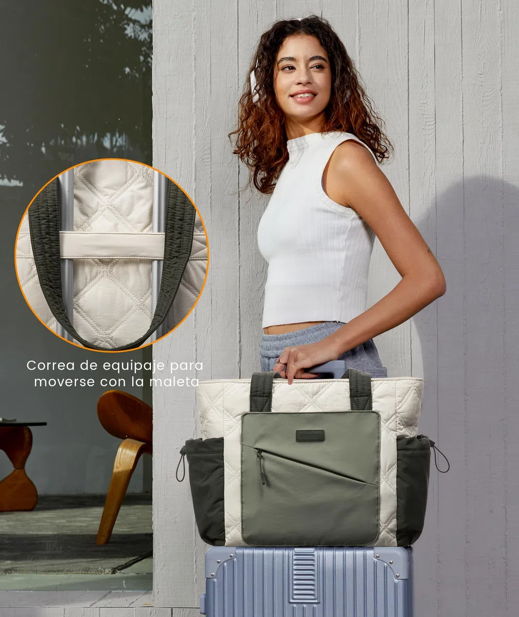 LOVEVOOK Bolso Mujer Grande Bolso Tote Mujer Portatil Trabajo Tote Bag Shopper para Universidad Viaje Oficina Trabajo Escuela