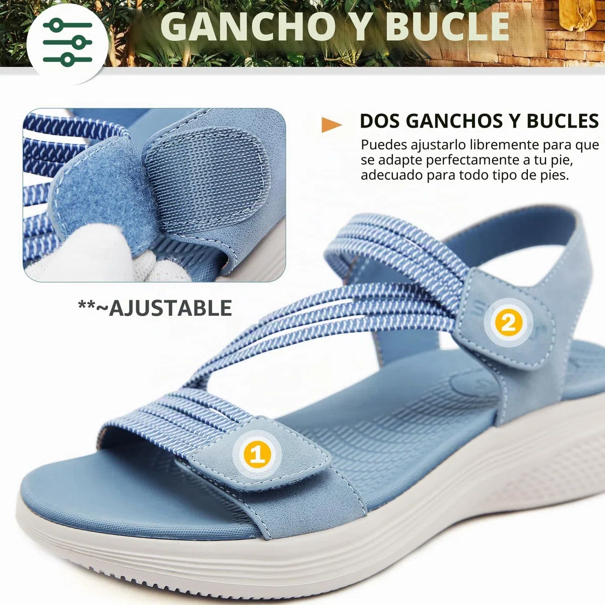Sandalias Ortopedicas Mujer Verano Moda Comodas Sandalias 36-42EU