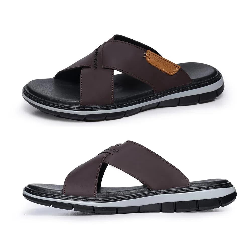 MGGMOKAY Zapatillas Cruzadas Masculinas Sandalias,Hombre Cuero Sandalias,Sandalias de vestir Hombres