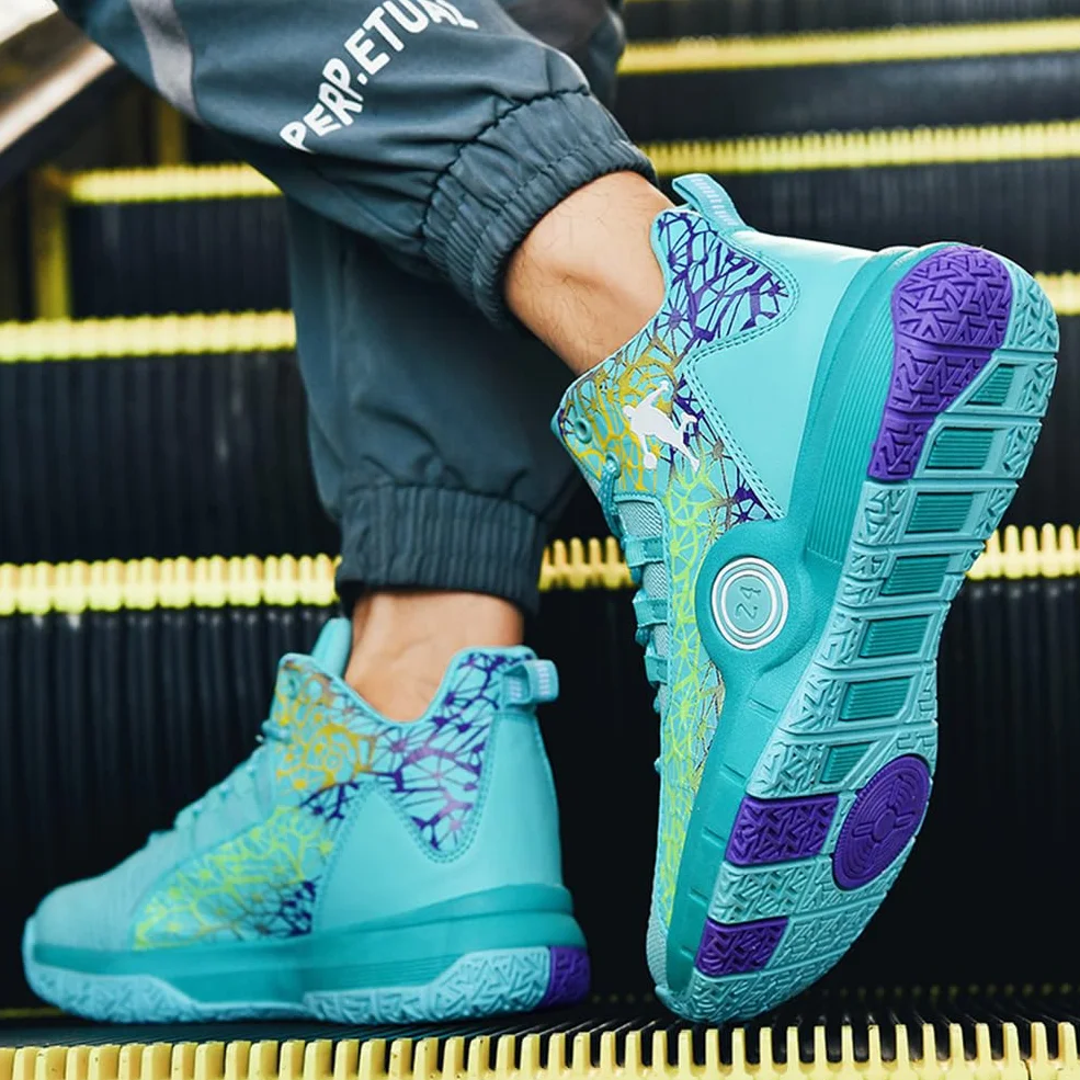 Zapatillas de Baloncesto para Niños Moda Calzado de Baloncesto para Niño Aire Libre Deportivas Fitness Antideslizantes para Correr Zapatos de Running (BBA-R11, 33EU)