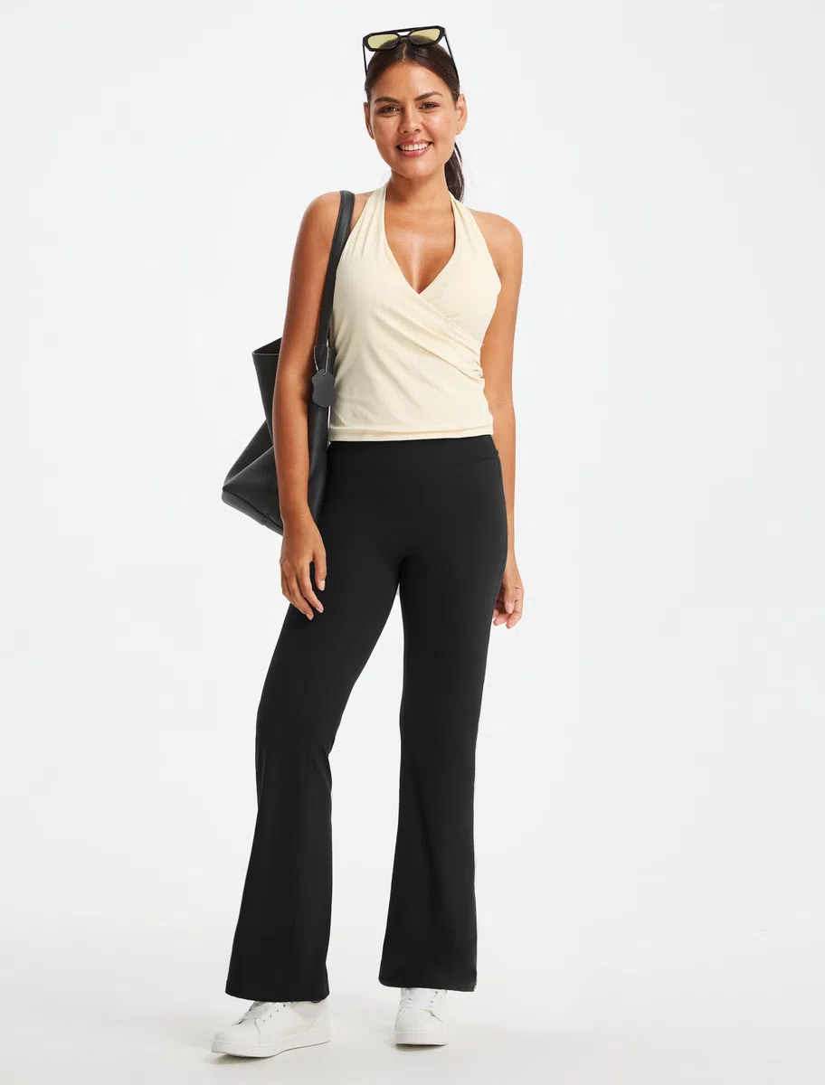 Libin Pantalones Mujer Yoga Cintura Alta Sin Costuras,Leggings Acampanados Deportivos Elásticos para Pilates Fitness,Ropa Deportiva Mujer Verano Casual Normal/Largo