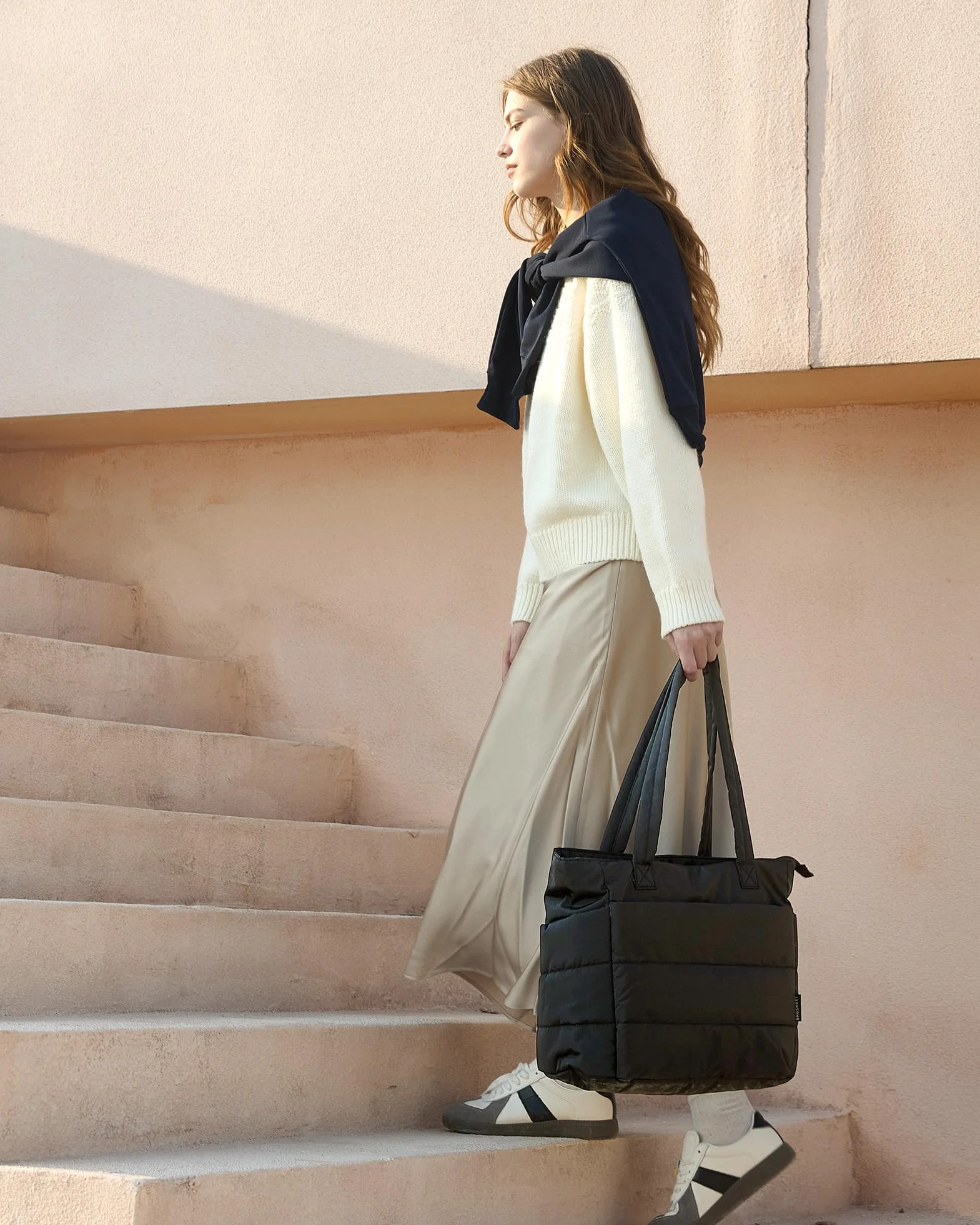 bagsmart Bolso de mano para mujer, bolso de hombro, 20 L, bolso de la compra, bolso de trabajo, bolso ligero para el trabajo, viajes, compras, escuela