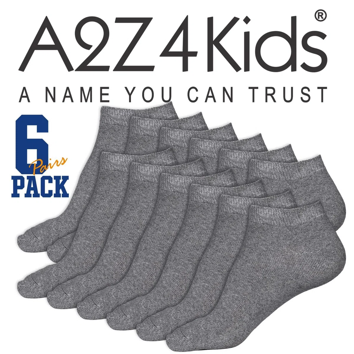 A2Z 4 Kids Niñas Niños Paquete 12 Calcetines Deportivos Plain Invisibles Algodón Para La Escuela Corte Bajo Calcetines Cómodos Talla EU 2-3 Años (22-25), 3-6 (26-30), 6-9 (31-35), 10-14 Años (36-40)