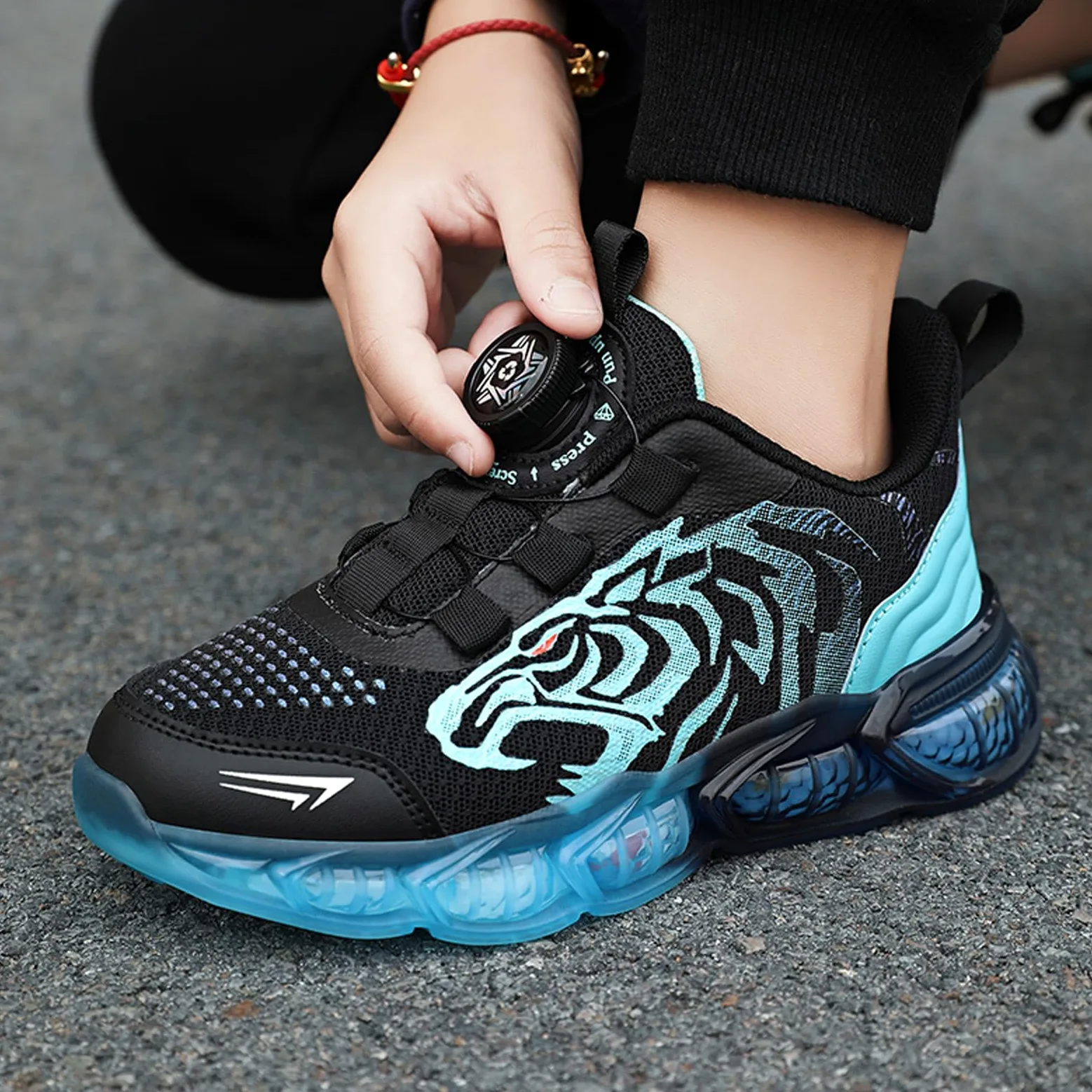 Zapatillas deportivas para niños, modernas, con diseño de tigre, cómodas, transpirables, ligeras, para exteriores, para el tiempo libre, para correr, talla 28-39
