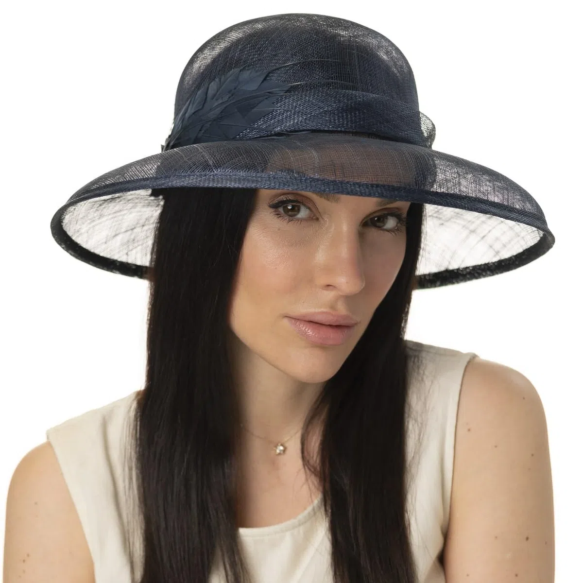 Seeberger Sombrero de Ocasión Especial Leavica Mujer - con Banda Grosgrain Verano Primavera/Verano