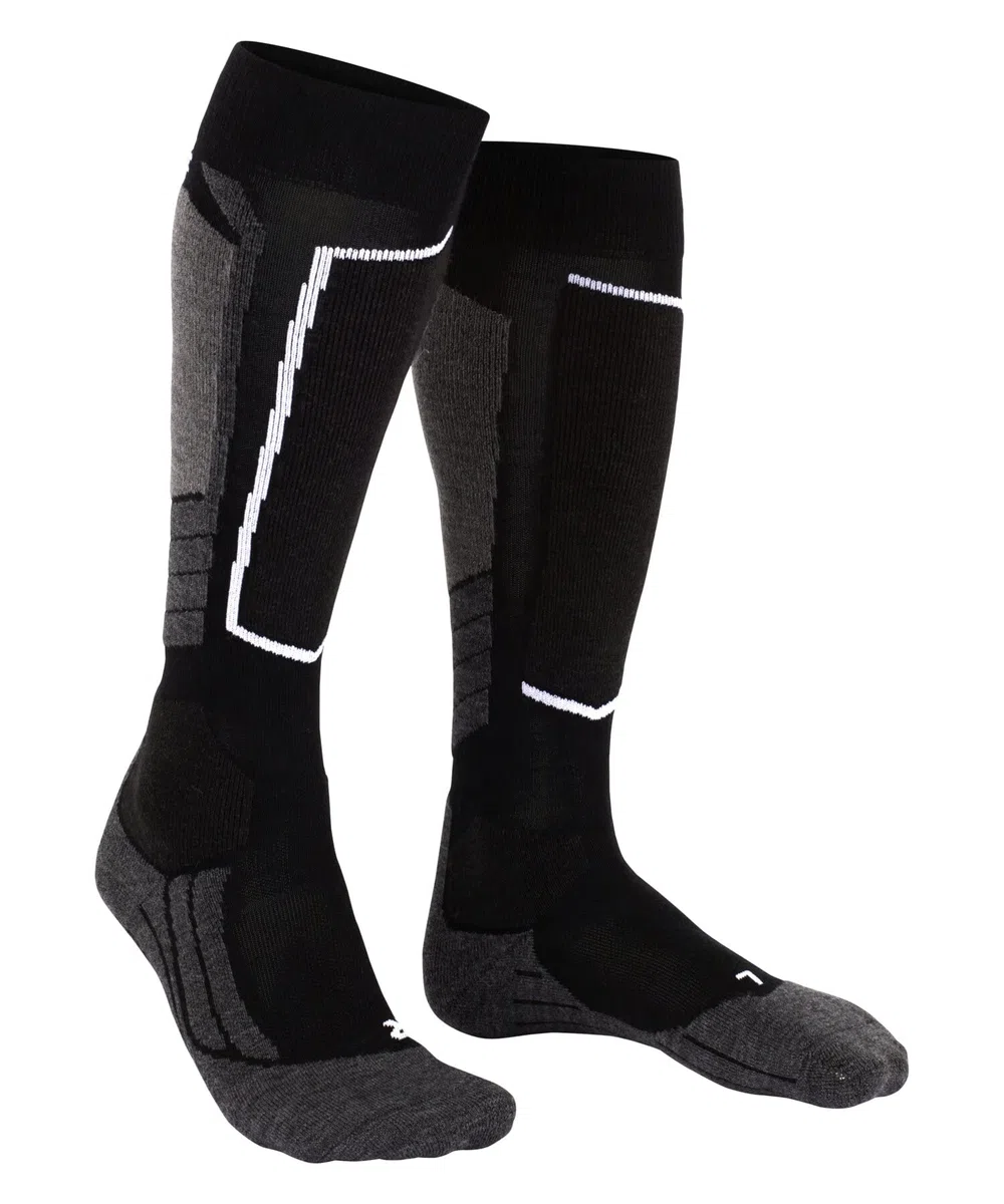 FALKE mujer SK2 Wool calcetines de esquí amortiguación media espinillera anti ampollas cálida transpirable secado rápido regulación del clima antiolores lana hilo funcional 1 par