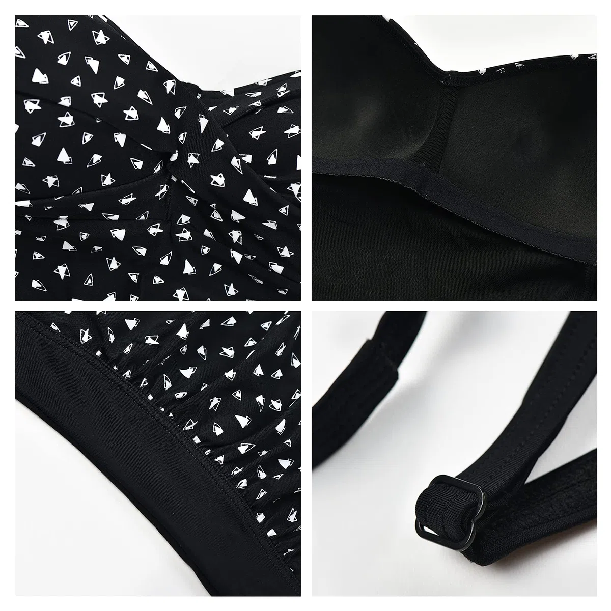 WIN.MAX Traje de baño Acolchado para Reducir Barriga, Traje de baño de Talla Grande para Mujeres Monokinis Vintage Push up, para Copa C a DD