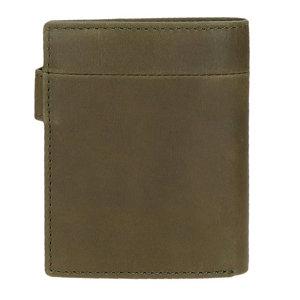 Pepe Jeans Staple Cartera Vertical con Tarjetero y Cierre de Click Verde 8,5x10,5x1 cms Piel by Joumma Bags