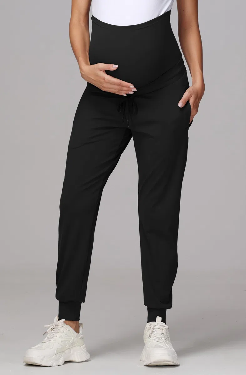 Pantalones de Chándal de Maternidad con Cordón y Cintura Alta Elásticos con Bolsillos para Correr Lounge y Entrenamiento