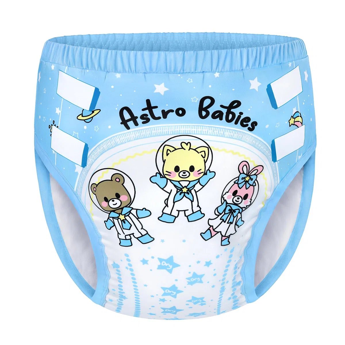 LittleForBig Ropa interior suave y sedosa Pantalones de entrenamiento reutilizables cómodos y lavables para adultos - Astro Bebés Azul M