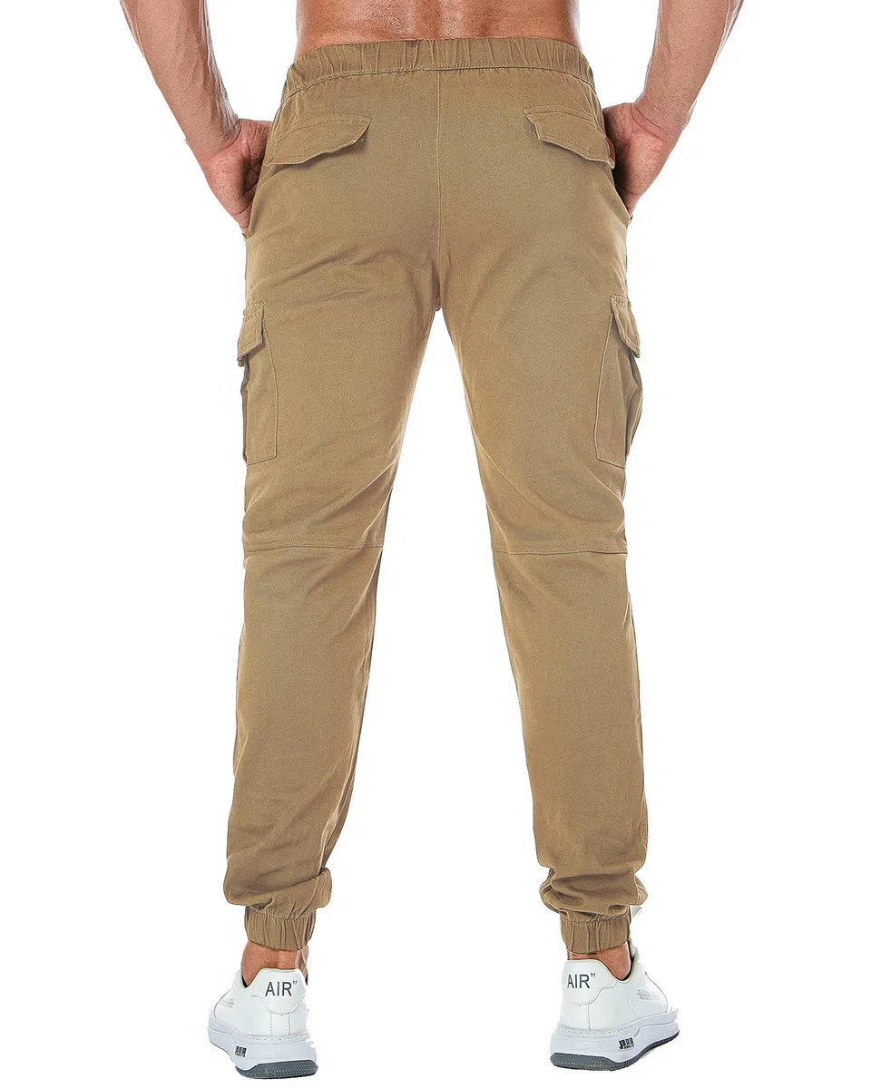 ZOEREA Pantalones Hombre Casuales Deporte Elásticos Joggers Largos Pants con Bolsillos Algodón Slim Fit Cargo Trouser de Hombres