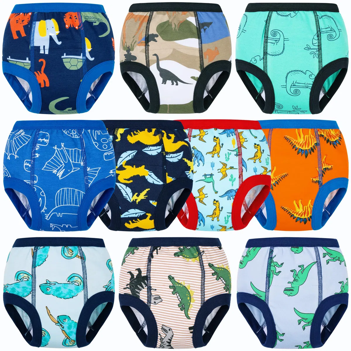 BIG ELEPHANT Ropa Interior de Entrenamiento para IR al baño, 10 Paquetes de Pantalones de Entrenamiento absorbentes para niños y niñas, de 12 Meses a 9 años
