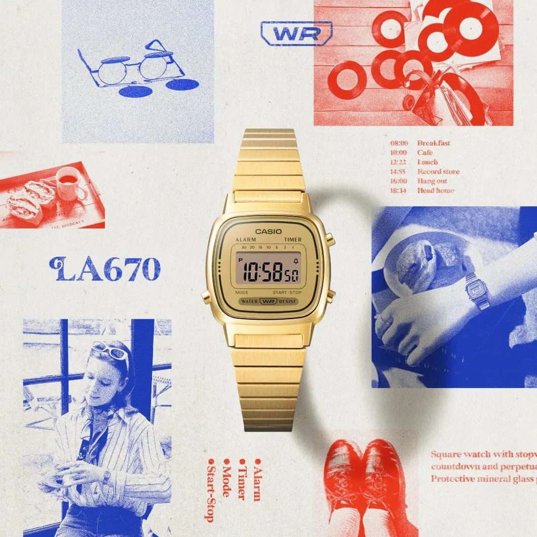 Casio Reloj Mujer Digital Cuarzo con Correa de Acero Inoxidable LA670WGA-9DF