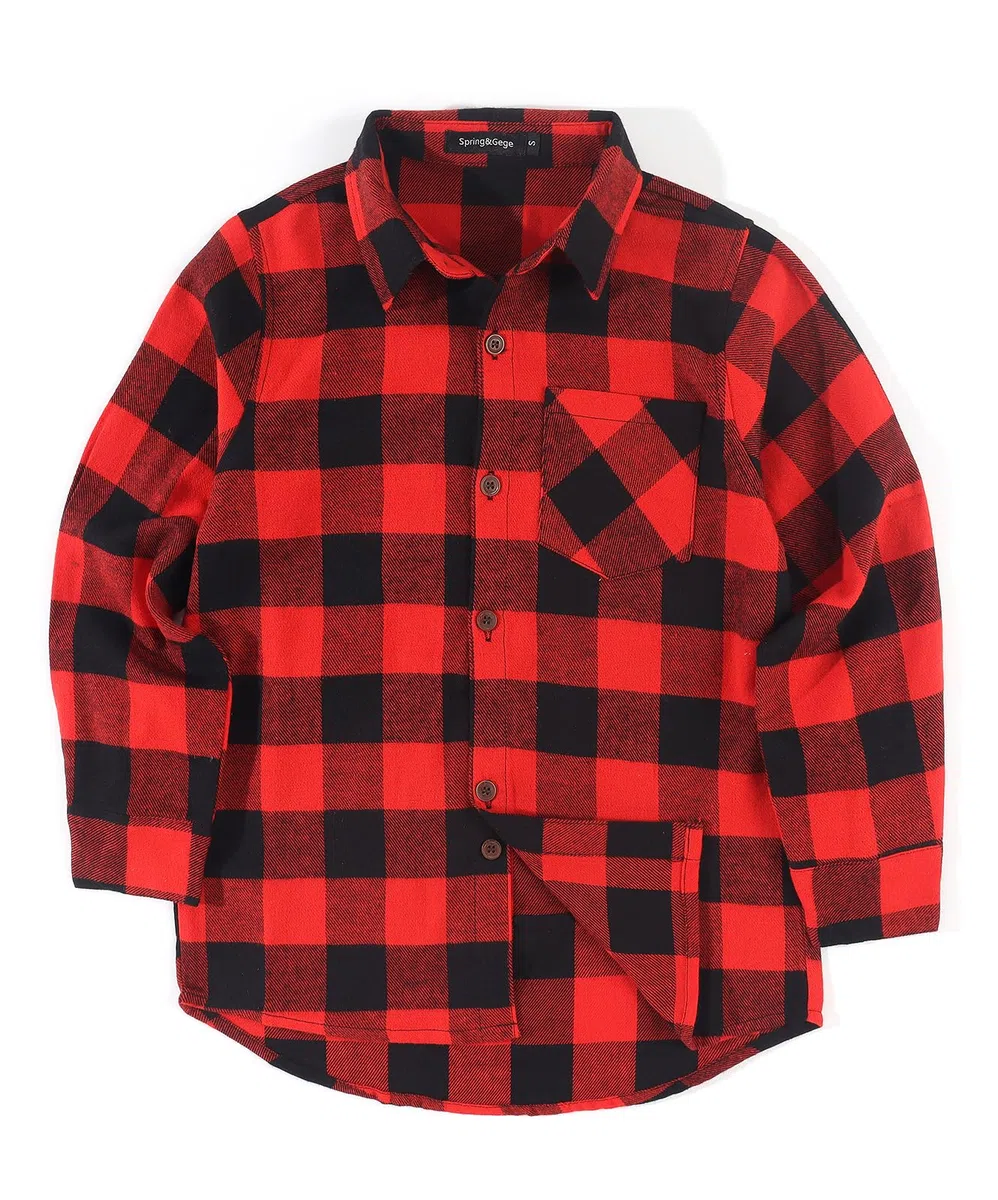 Spring & Gege - Camisa de Manga Larga con Botones para niños (5-14 años)
