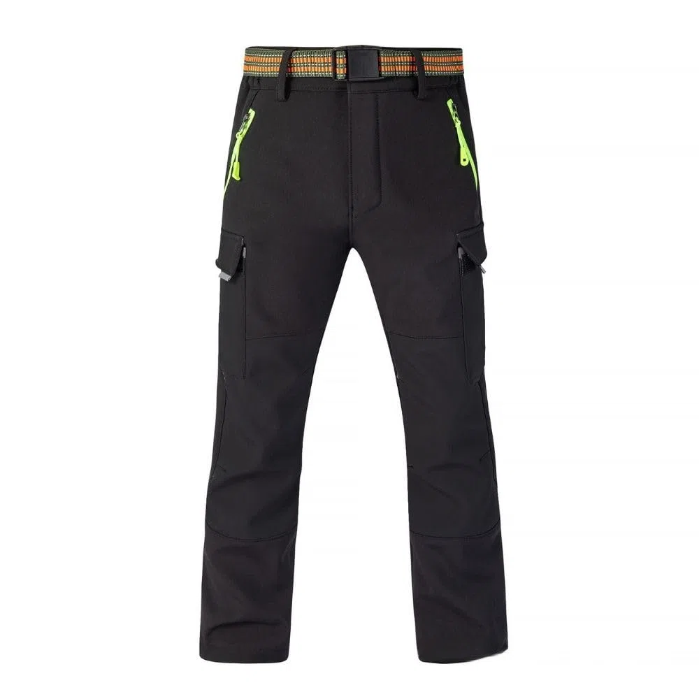 Pantalones térmicos impermeables para niños y niñas, pantalones de nieve, pantalones de invierno al aire libre, pantalones cargo forrados, pantalones de esquí para niños