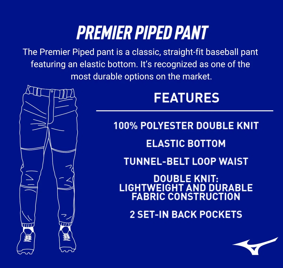 Mizuno Premier Piped Pant Premier Piped Pant S Gris/Negro Hombre