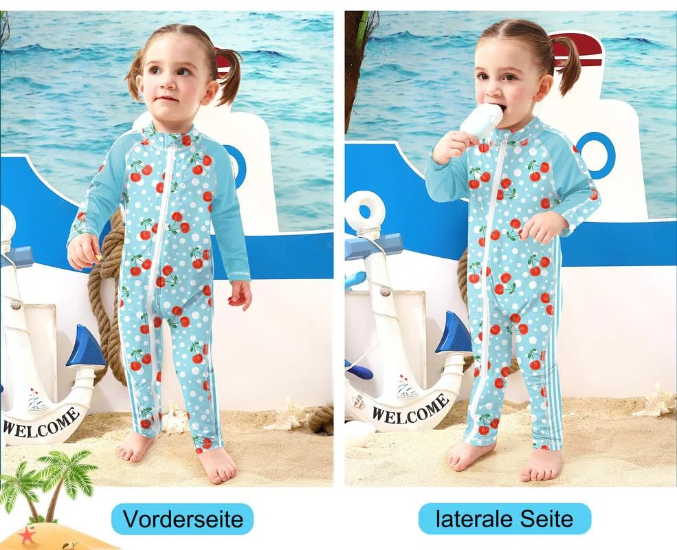BesserBay Baby Rashguard UPF 50+ - Bañador de manga larga con cremallera (0-36 meses)