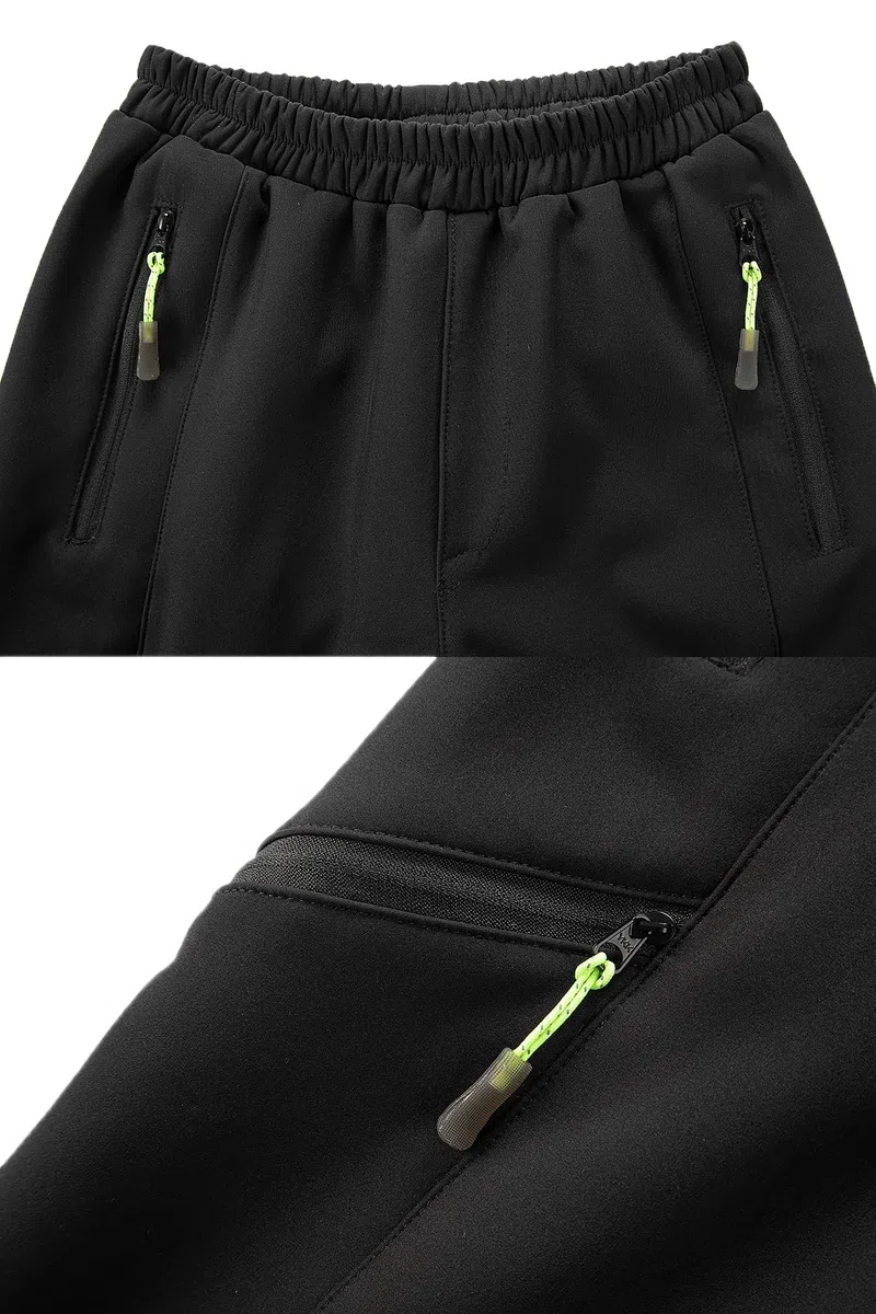 CAMLAKEE Pantalones Trekking Niños y Niñas Invierno Softshell con Forro Polar