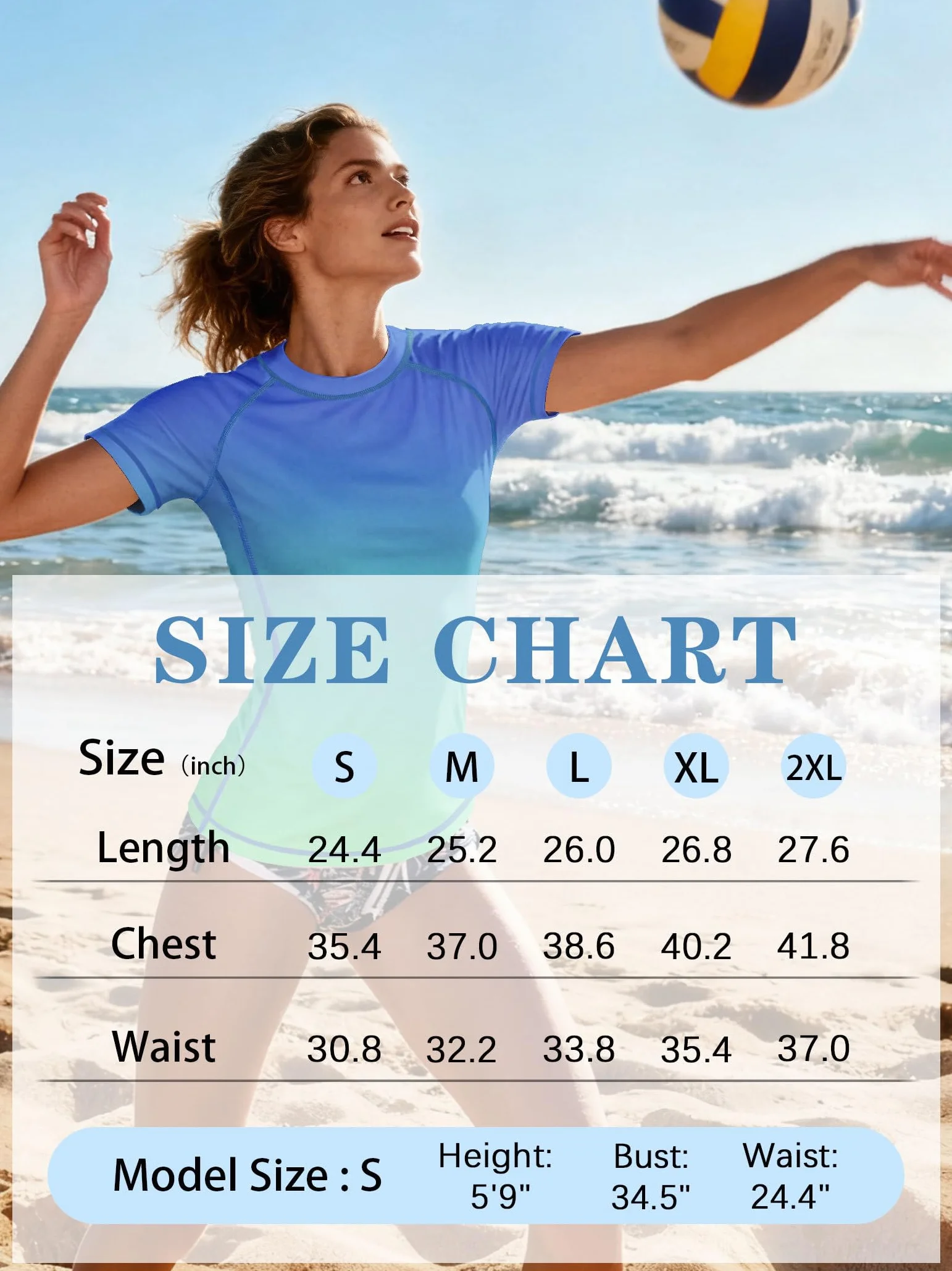 ANGEL CITIZ Camiseta de natación de manga corta para mujer, camiseta de playa de secado rápido, protección contra erupciones para mujer, traje de baño modesto UPF 50+