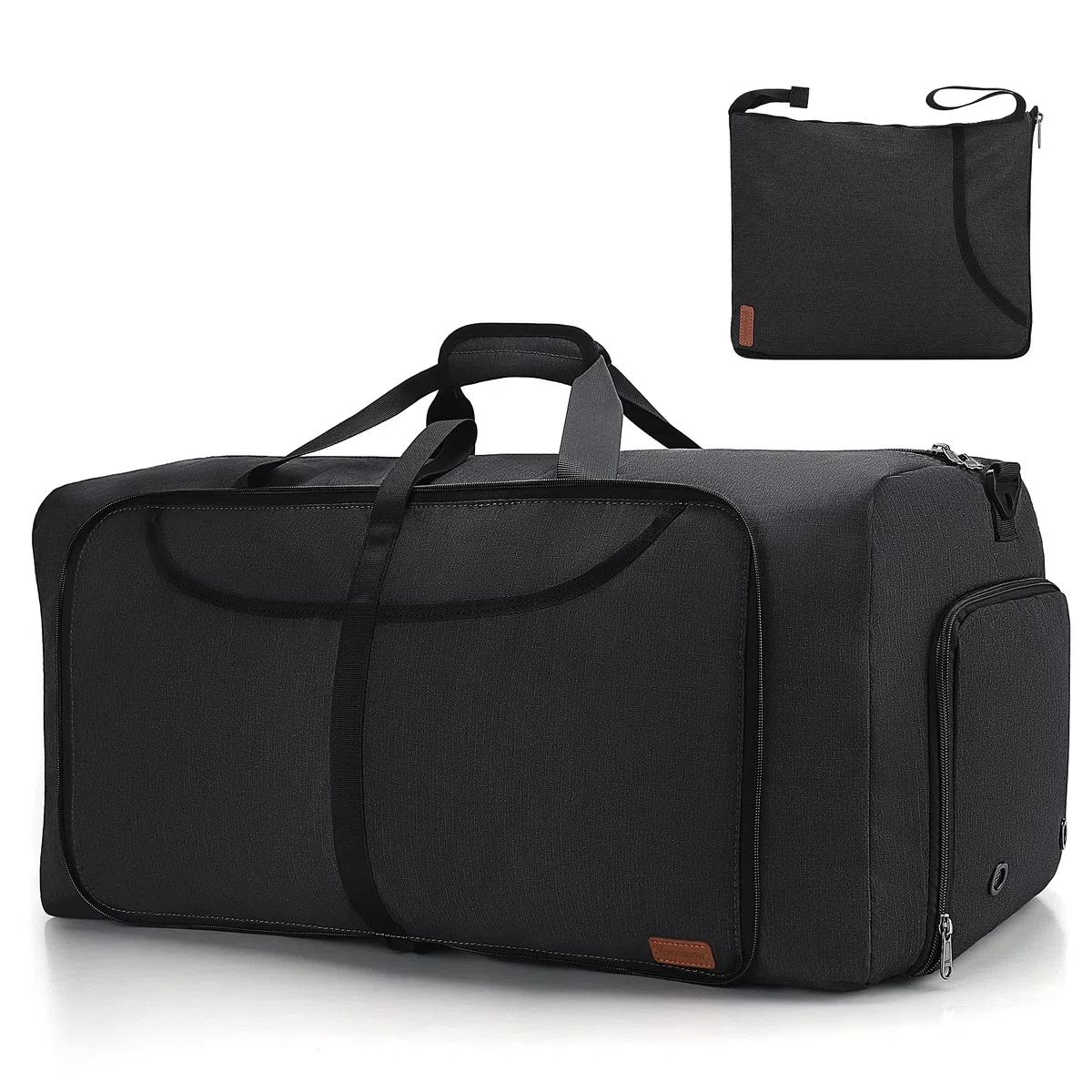 Vogshow 120L Bolsa de Viaje Plegable Grande, Bolsa Ligera Impermeable Plegable Bolsa de Fin de Semana, Bolsa Deporte con Compartimento para Zapatos para Hombres y Mujeres