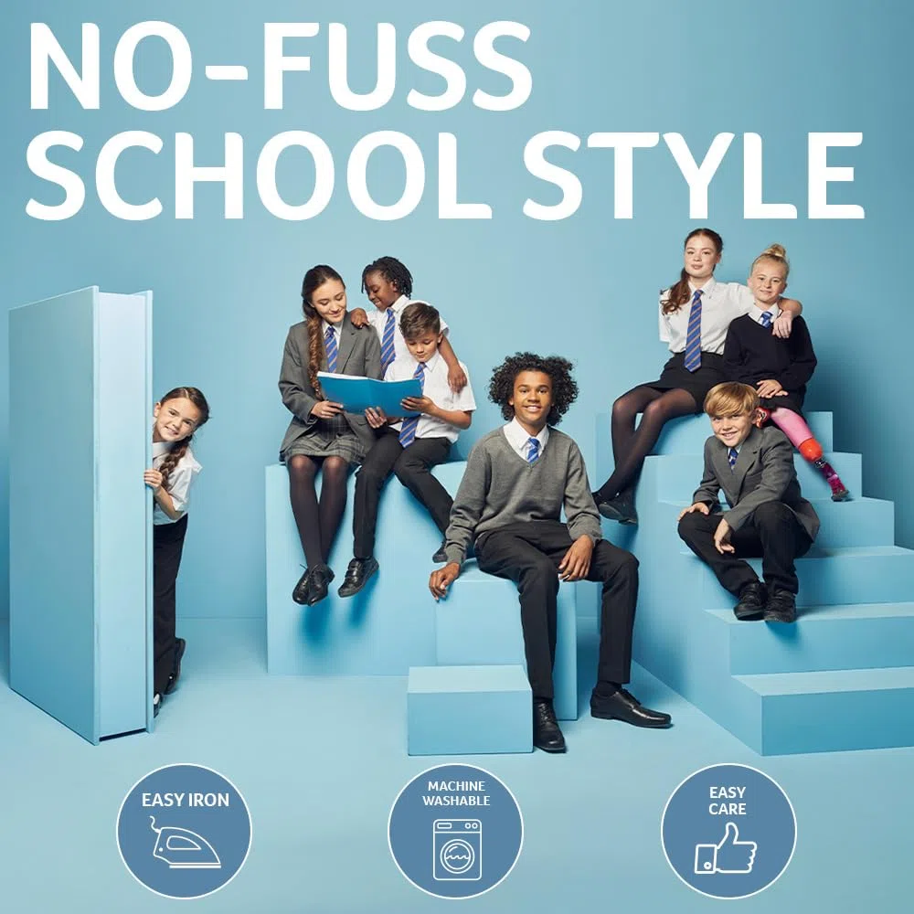 Trutex Basics 2 Pack Boys School Shorts (3-12 Years), Junior Boys Elasticated School Shorts, Slim Leg Pull On School Shorts Boys, Smart and Durable School Boys Shorts - Genuine School Uniform