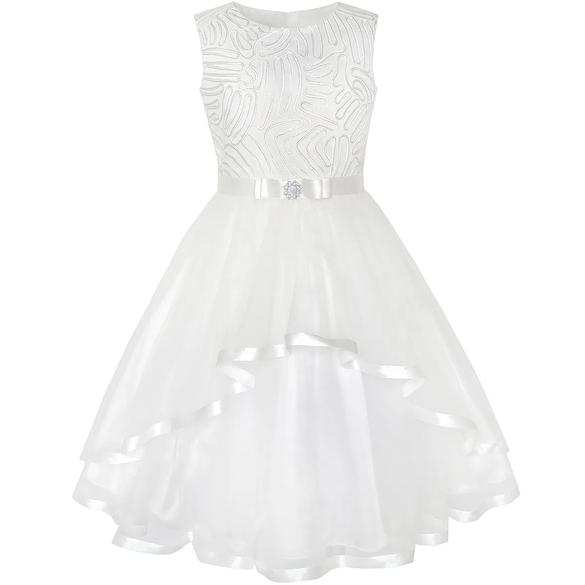 Sunny Fashion Vestido para niña Flor Azul Ceñido Boda Fiesta Dama de Honor 4-12 años