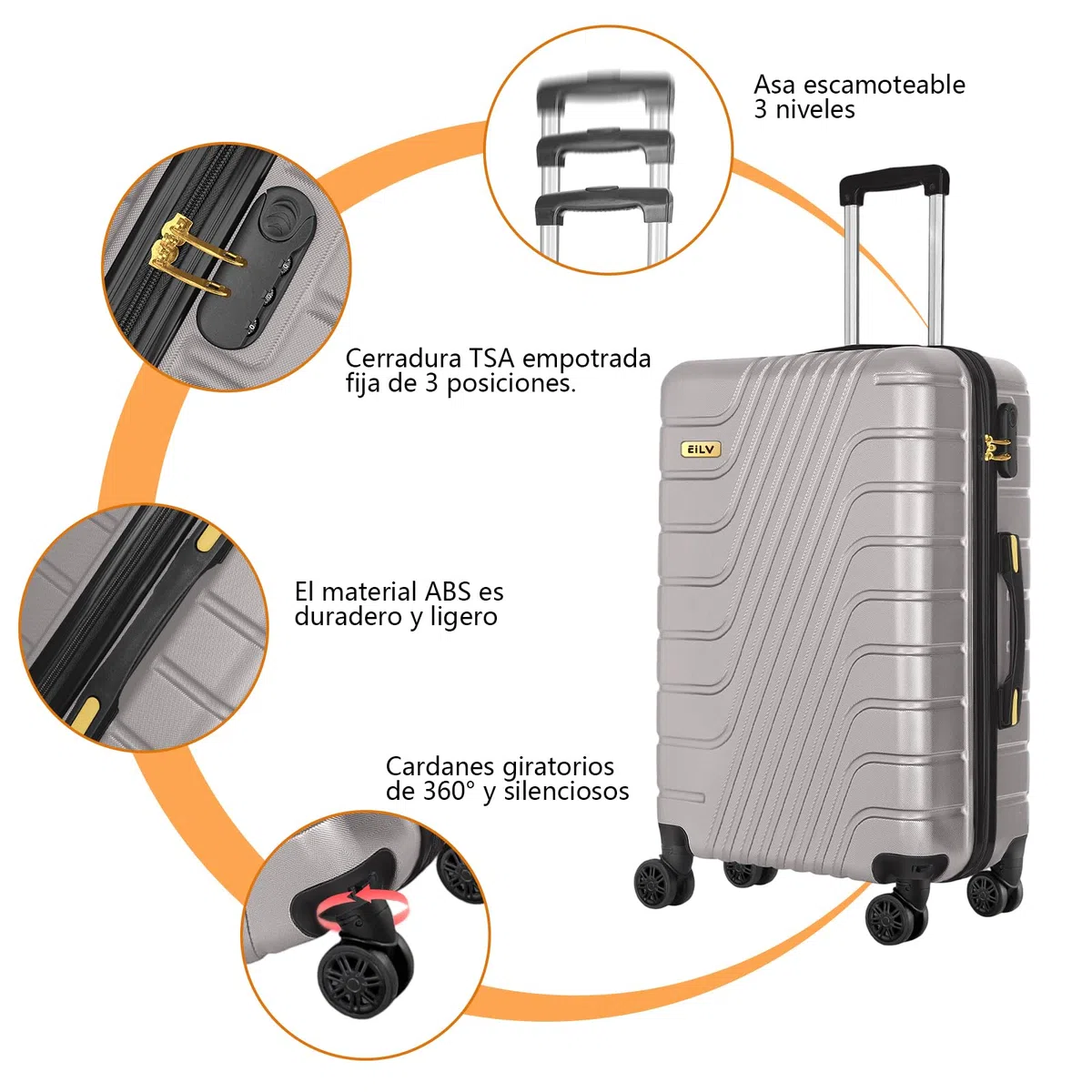 Maleta Cabina 55x40x20 Maleta Cabina NiñO NiñA Para EasyJet Vueling, 10 Kg, Material Abs,Cerradura Con CombinacióN, Ruedas Desmontables EcolóGica Resistente A DeformacióN Ideal Para Viajes Y Escuela