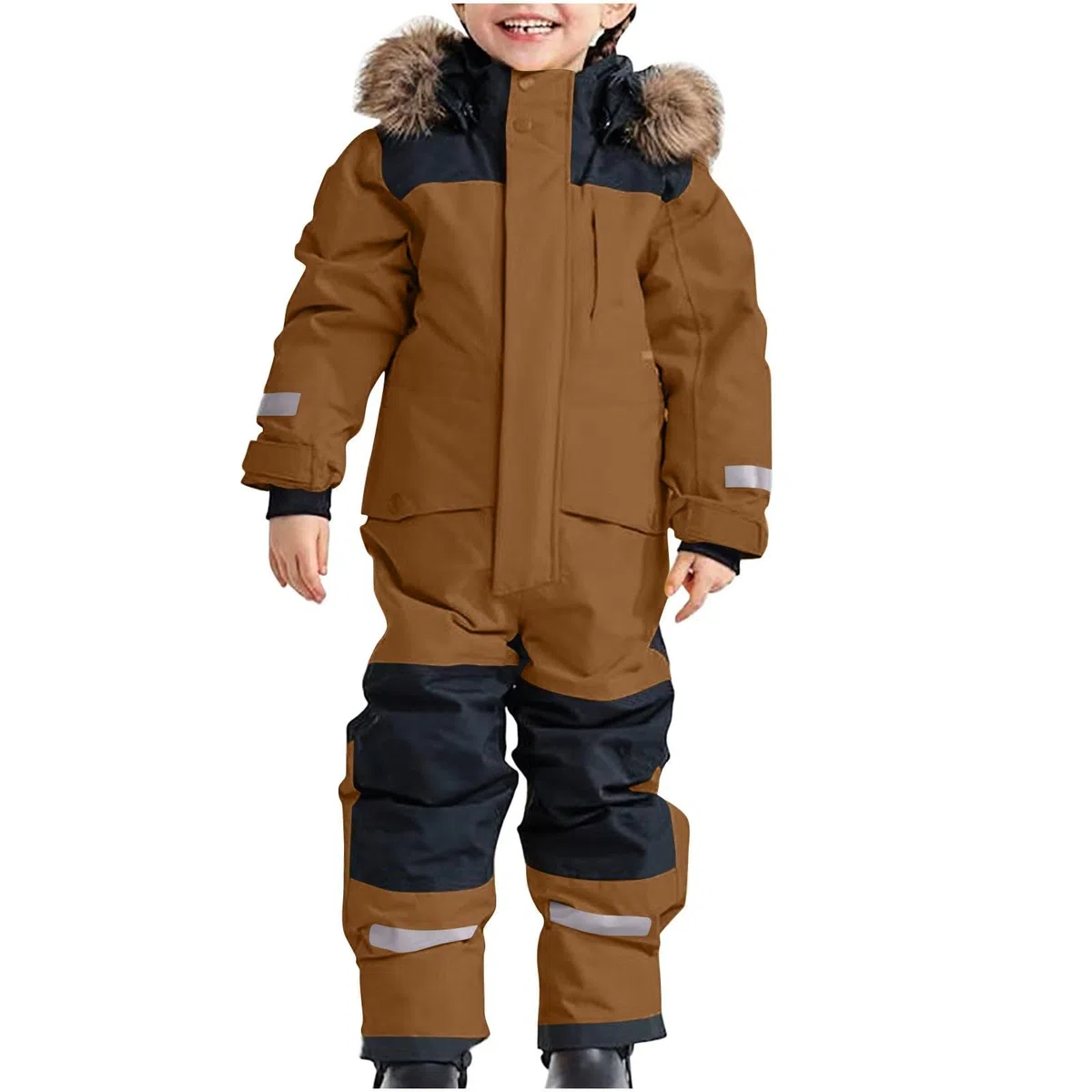 Generisch Traje de nieve para niños y niños, traje de esquí térmico, mono de invierno, cálido, mono de nieve, resistente al viento, traje de invierno con barro extraíble, traje de softshell para