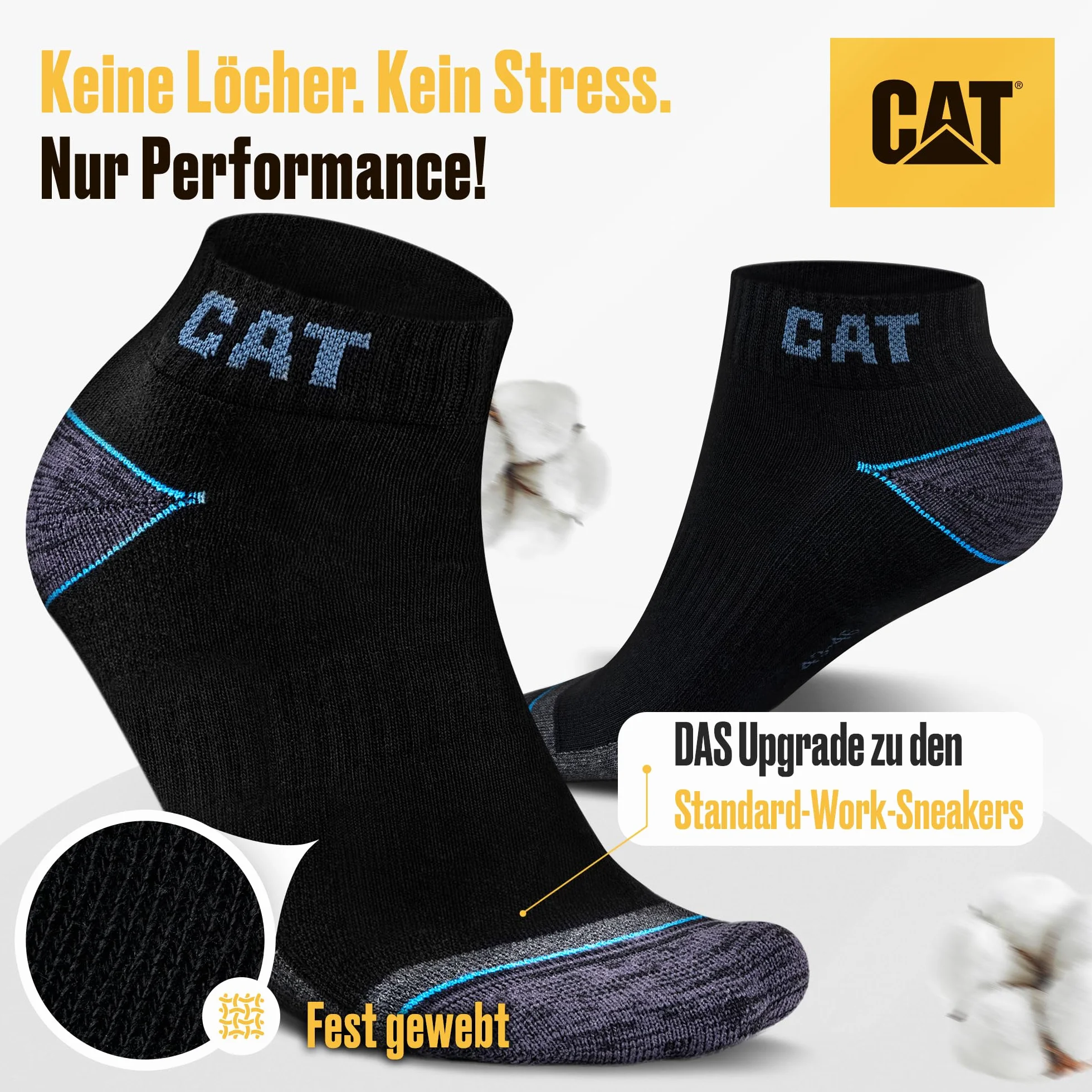 CAT CATERPILLAR POWER & COOL WORK SNEAKERS - Calcetines de trabajo (12 pares, tallas 39-42, 43-46, 47-50)