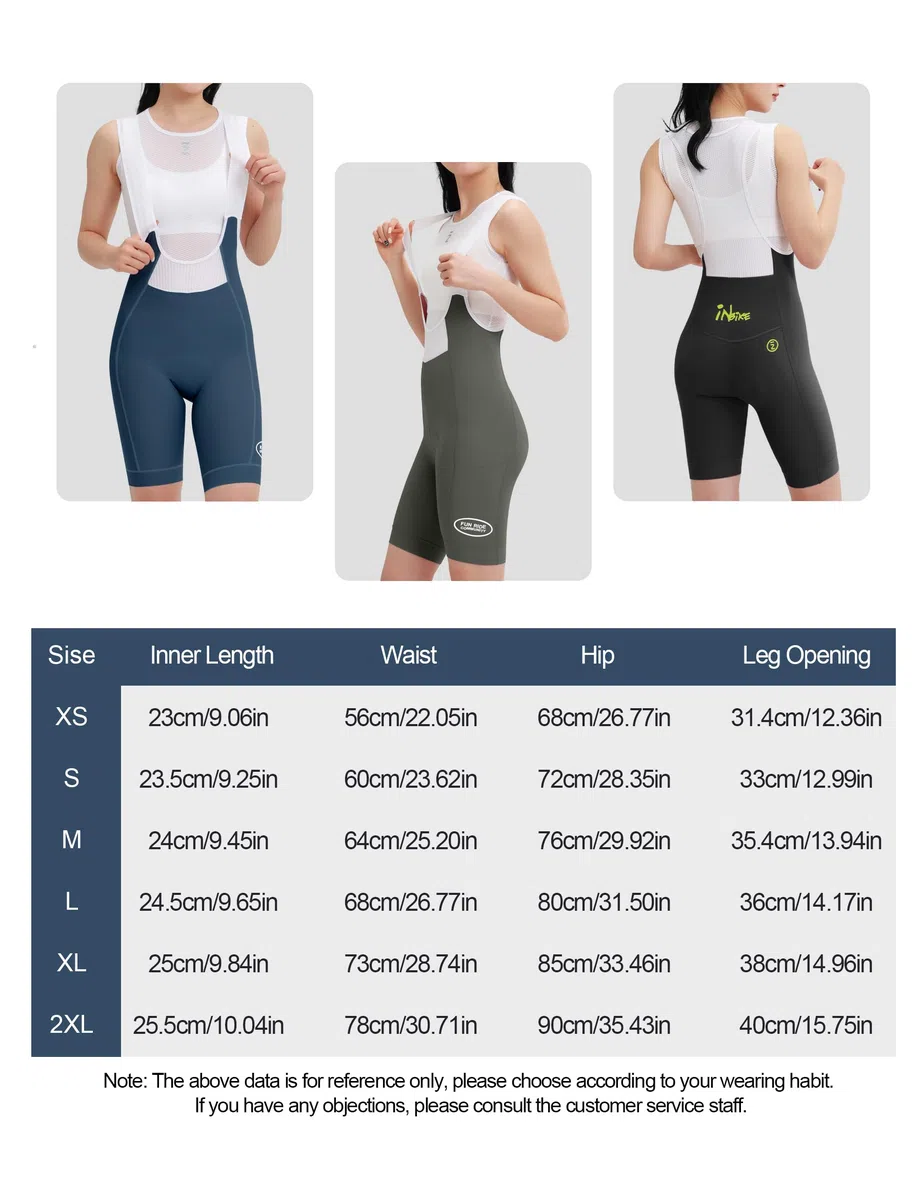 INBIKE Culotte Ciclismo Mujer con Tirantes Ligeros Acolchado y Bolsillo Verano, para MTB Bicicleta Carretera YS532