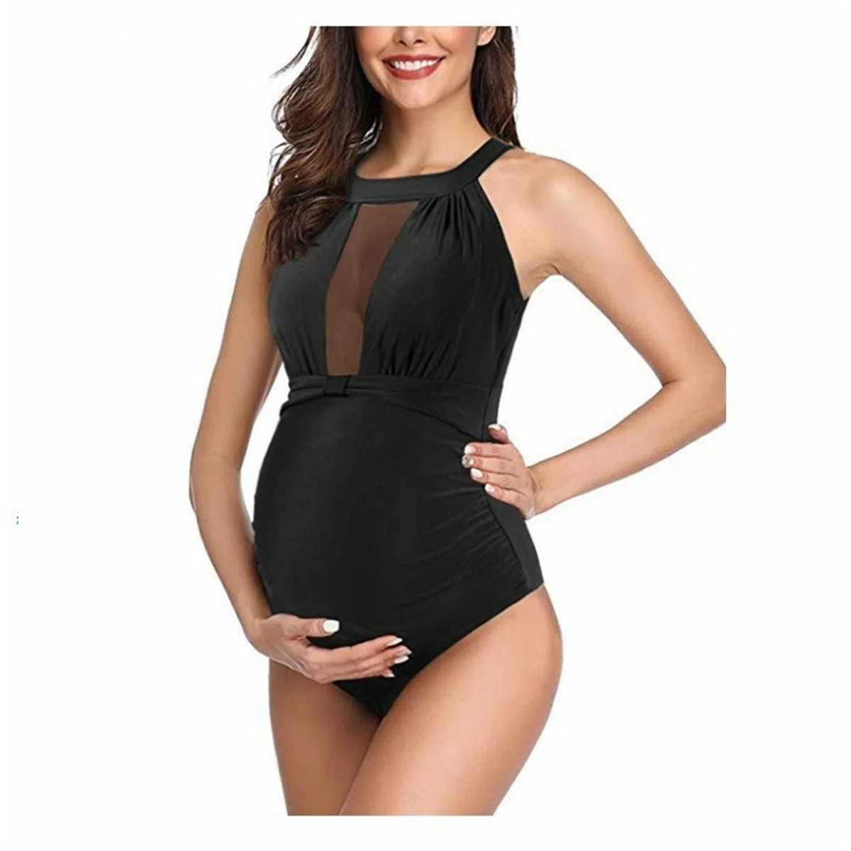 Traje de baño de maternidad para mujer, traje de baño de verano sólido con cuello halter bikini traje de baño de maternidad traje de baño de maternidad pijama leggings mujer