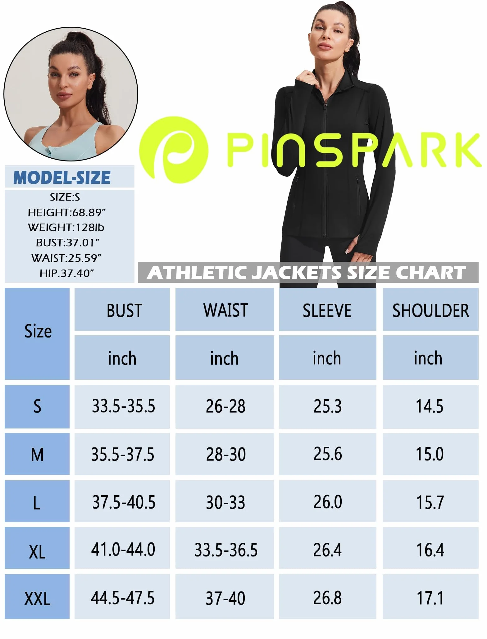 PINSPARK Chaqueta De Running Para Mujer Chaqueta Deportiva De Manga Larga Chaqueta De Entrenamiento Transpirable Chaqueta Ligera Con Cremallera