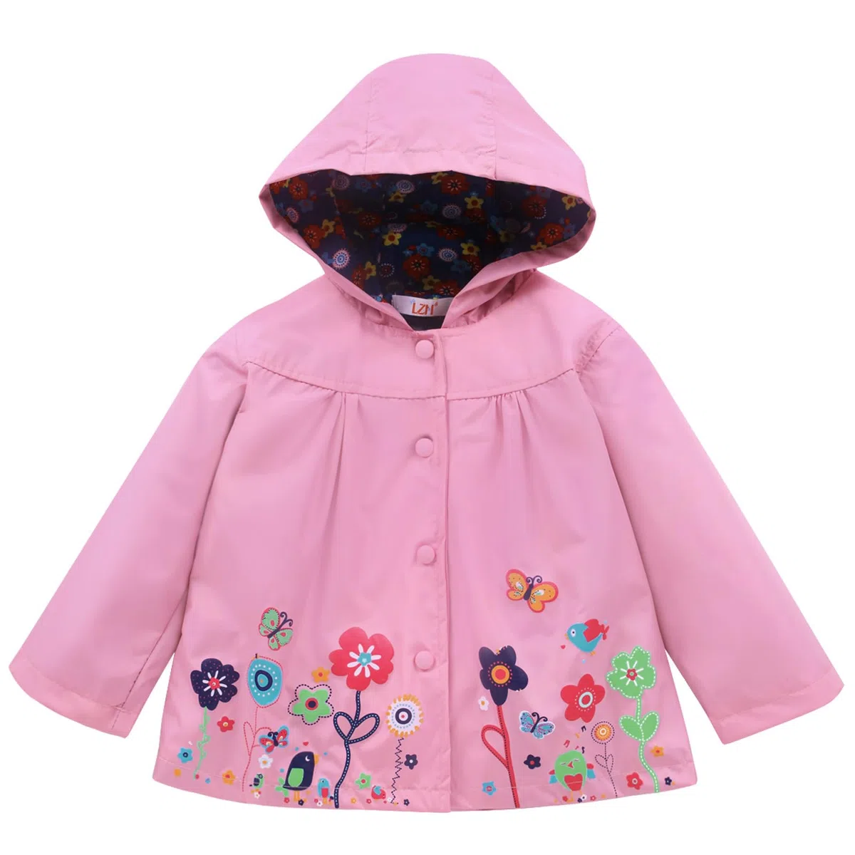 LZH - Chubasquero para niñas, impermeable, con capucha, chaqueta y pantalones, 2 piezas, conjunto de ropa para exteriores