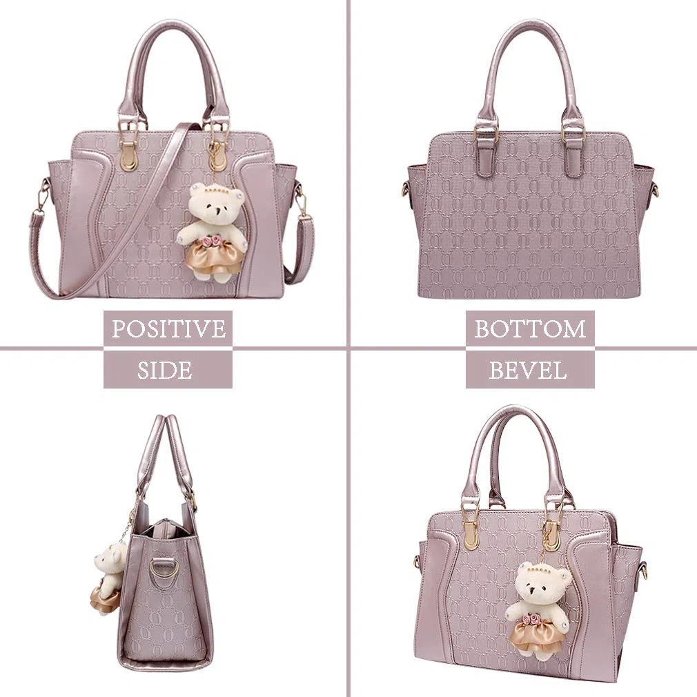 Pahajim Bolso Mano Mujer Moda Set Bolso de PU Piel, Conjuntos de Bolsos 4pcs incluye Tote Bag Bandolera Clutches Monedero,para Trabajo, Casual, Fiesta