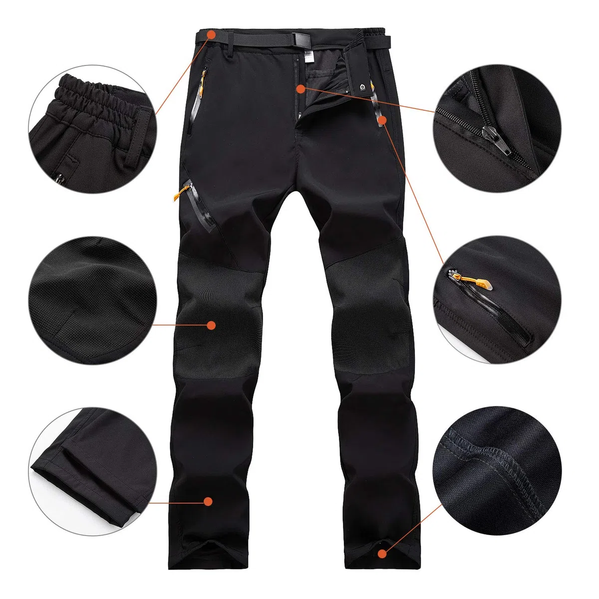 de Los Hombres Exterior Pantalones Ligeros Secado Rápido Senderismo Caza Pantalones de Pesca con Cinturón