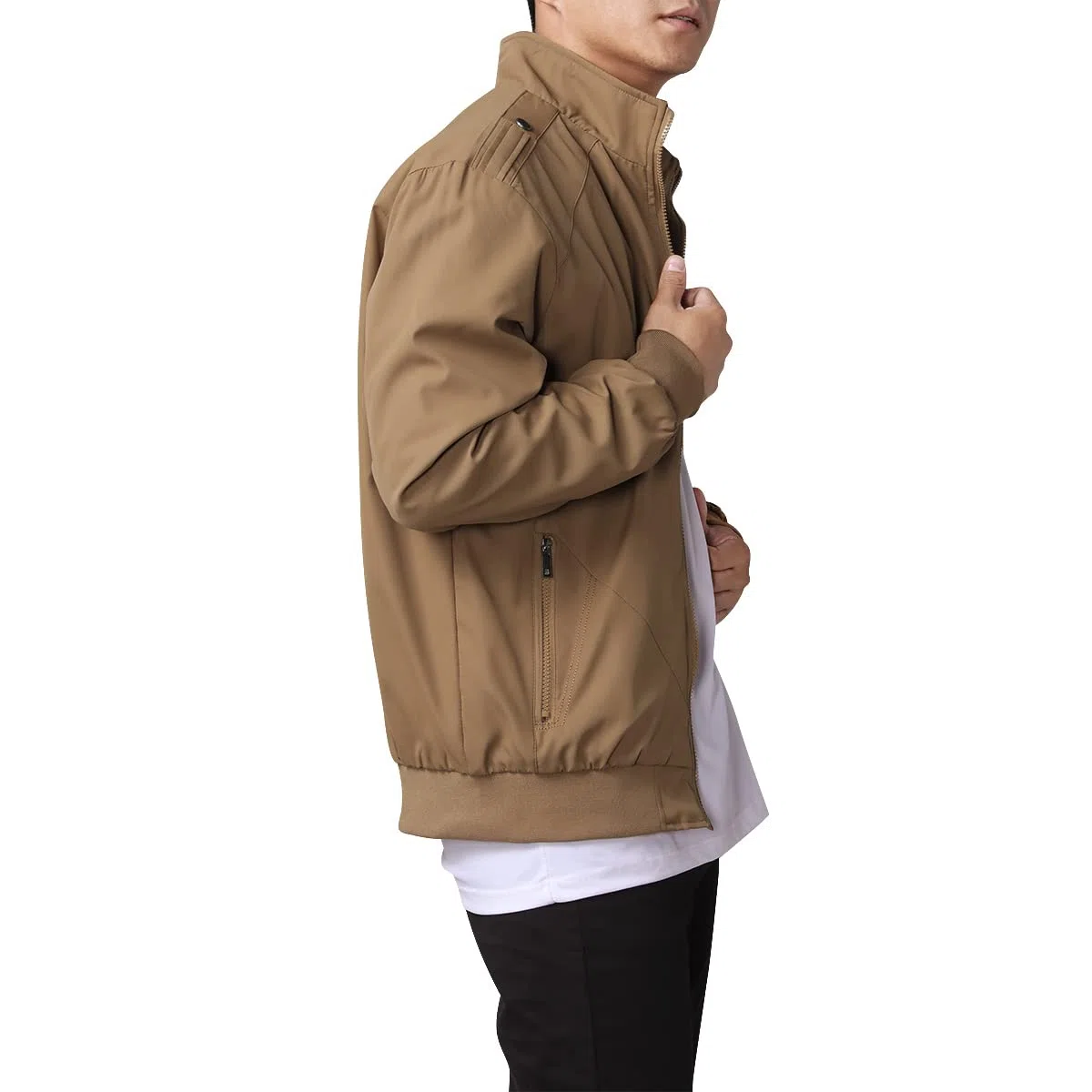 Allthemen Chaqueta de hombre con cuello alto chaqueta de entretiempo chaqueta deportiva de ocio de otoño chaqueta bomber