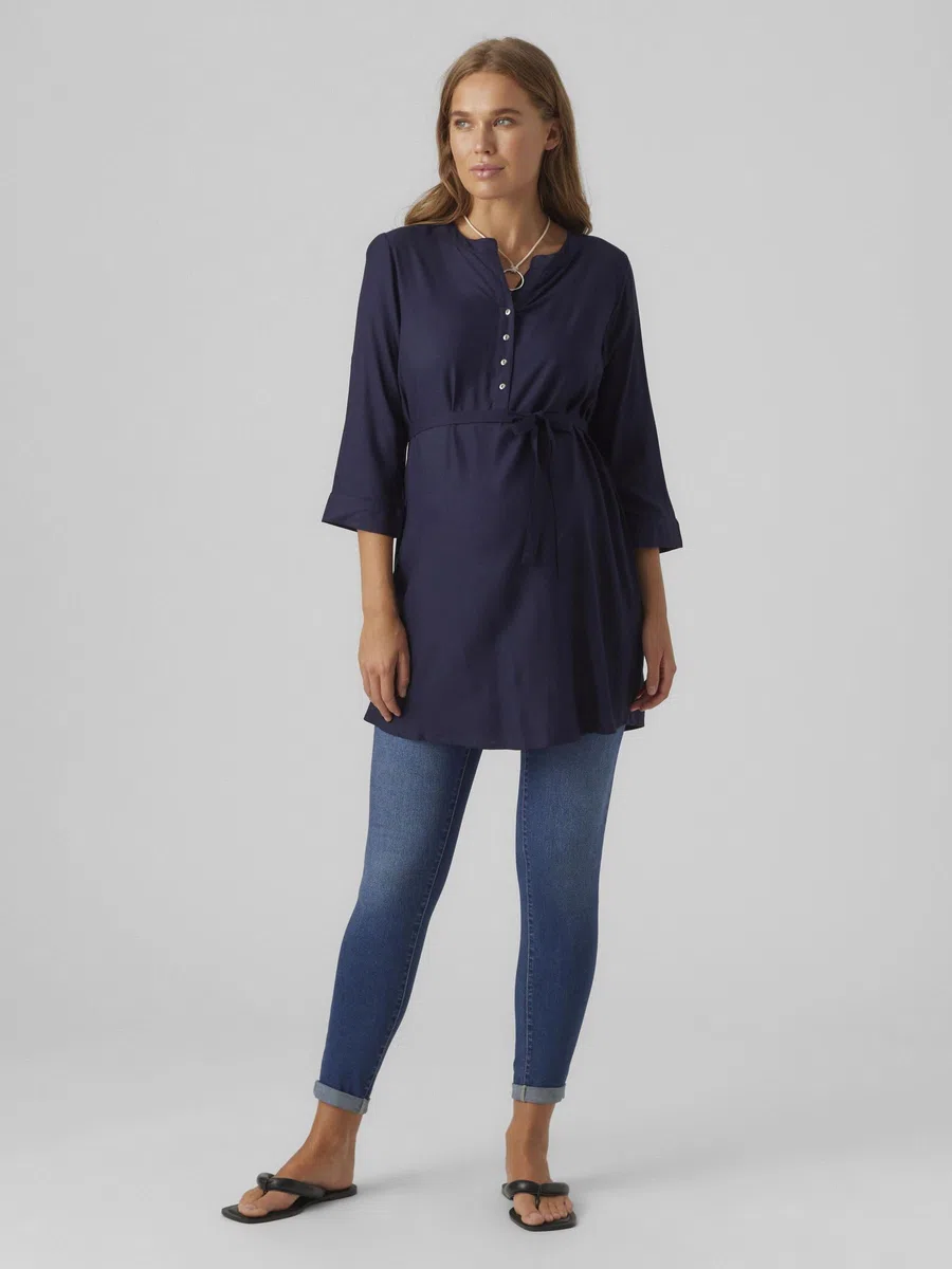 MAMALICIOUS Mlmercy 3/4 Woven Tunic Noos Eco A. Túnica Mujer