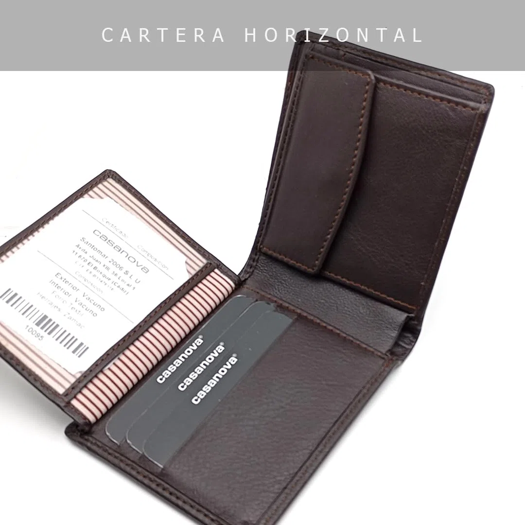 Cartera Hombre Piel Americana Elastico CON Monedero - 10096 Marron
