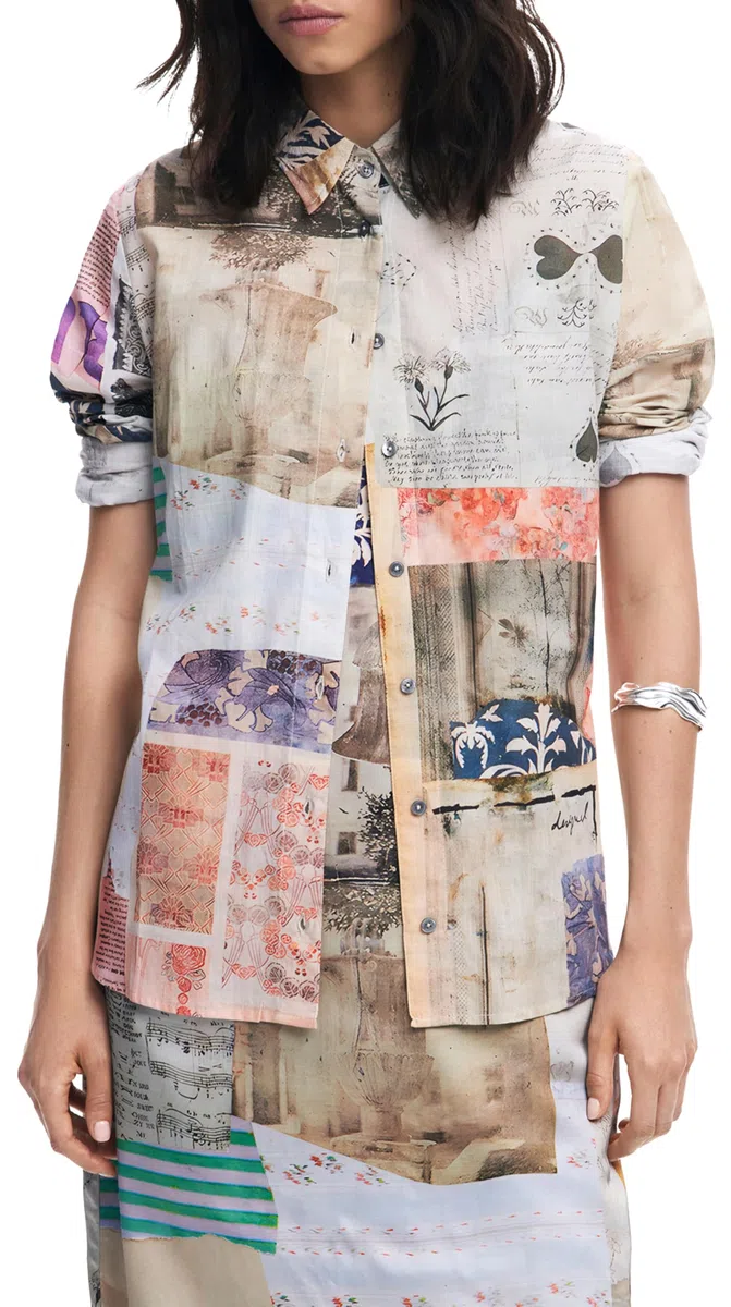 Desigual CAM_photoposta Blouse Mujer (Pack de 1)