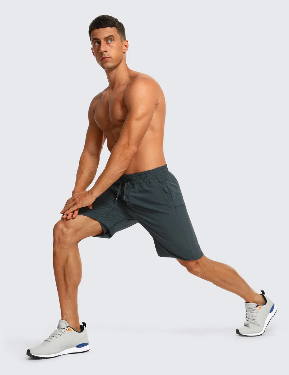 CRZ YOGA Pantalones Cortos de Running para Hombre con Forro - 23cm Melanita XL