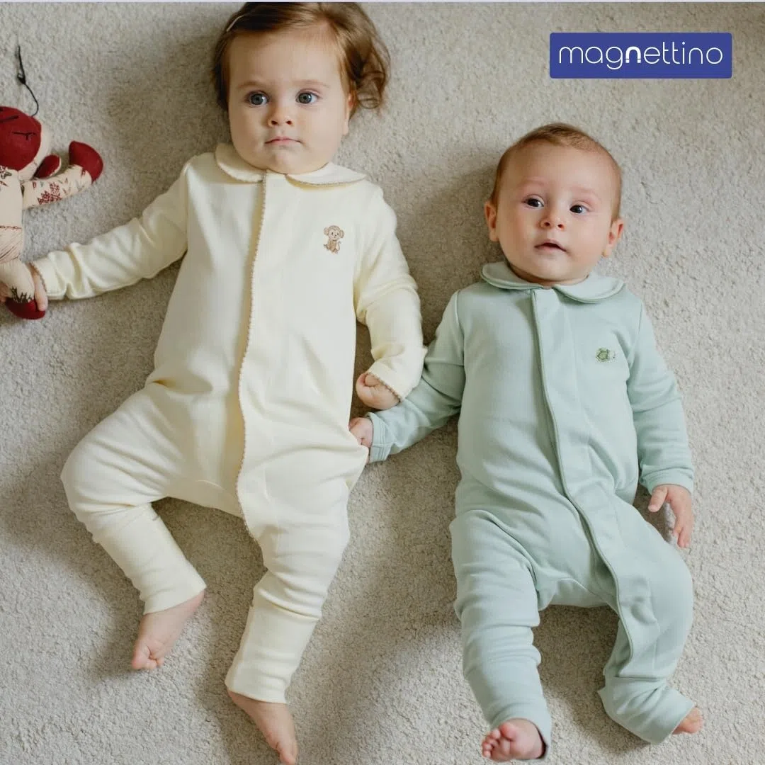 Pijama Bebé Cierre Magnético Integrado para Cambio Fácil y Práctico, Algodón 100% Orgánico, Pies Convertibles, Pelele Entero Suave