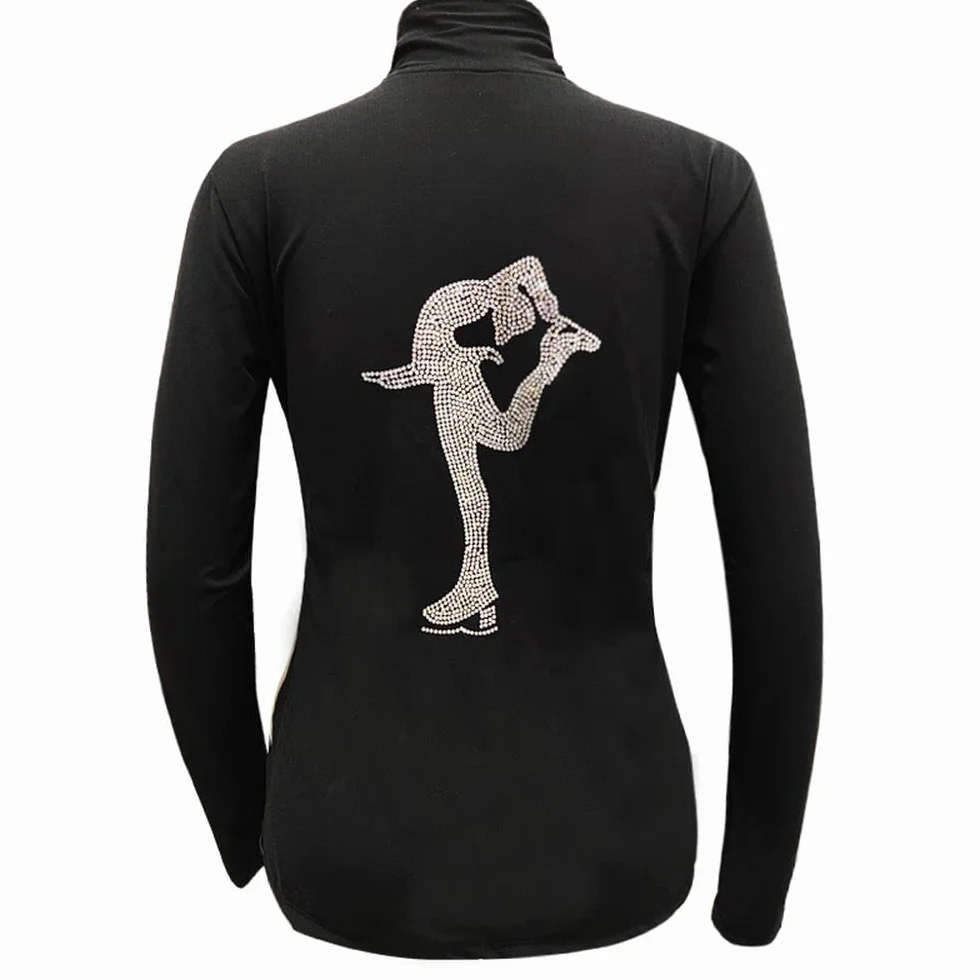 LIUHUO - Chaqueta de patinaje artístico para niños y adultos - Ropa de gimnasia - Diamante - Esquí - Niña