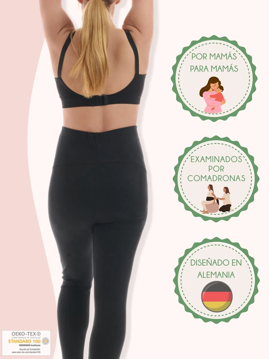 Herzmutter Leggings Premama - Mallas Maternidad Invierno - algodón - Futura Mama - Opaco - Suave - cálidas - Material Caliente - Ropa Premama- 1500 - Negro-Azul-Gris - 1500