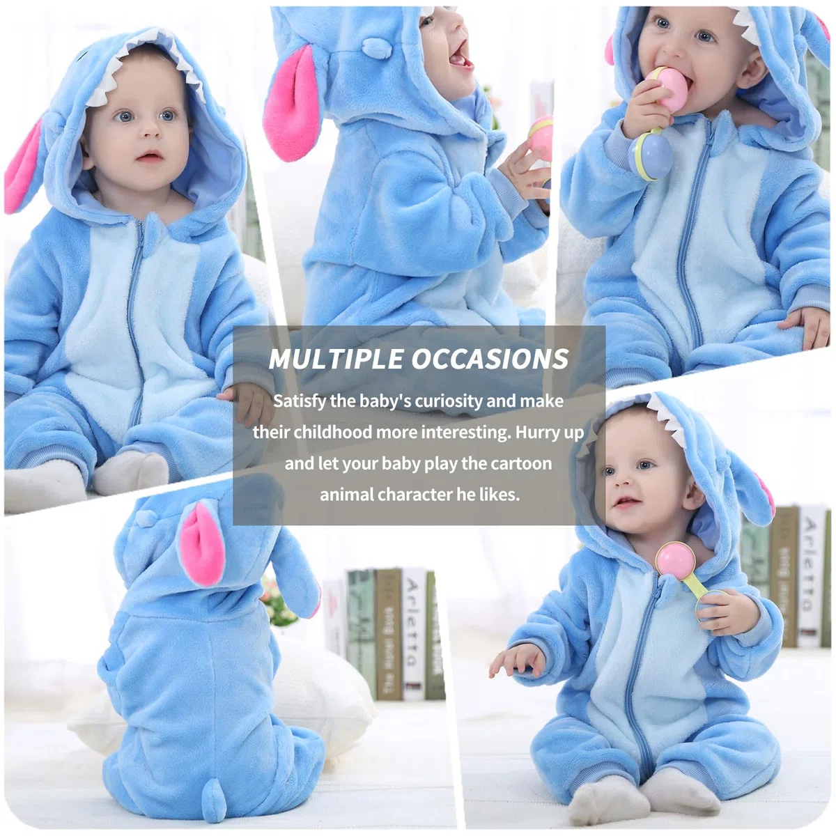 Mono Bebé Invierno Pijama Niño Niña, Cálido Franela Unicornio Dinosaurio Disfraz Bebé, Animale Pelele Mameluco Buzo con Capucha Recién Nacido Saco Dormir Ropa de Una Pieza 0-36 Meses